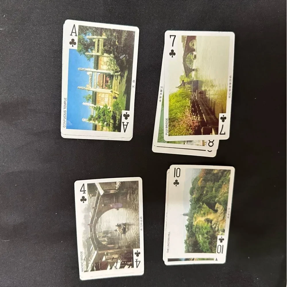 Vintage China Souvenir Classic Playing Cards Set with Red Case unused . - Picture 7 of 12